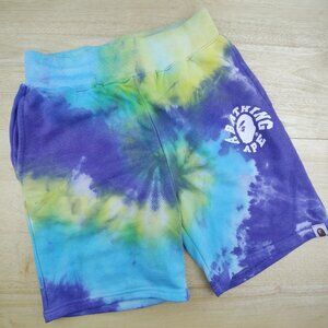 Authentic 'BAPE' tie-dye jogging shorts streetwear hype men's M